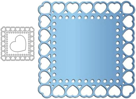 Cutting Dies Metal Stencils Scrapbooking Tools DIY Embossing Template for Paper Card Making Album Arts Crafts Supplies (Heart Frame-6.9x6.9cm)