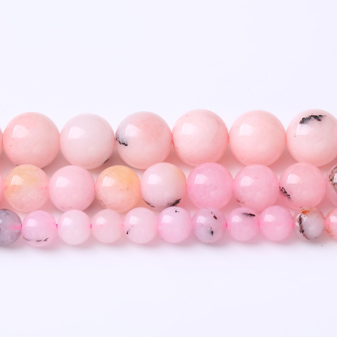 32PCS 12MM Natural Pink Opal Stone Beads for Jewelry Making DIY Energy Stone Healing Power Bracelet 15"
