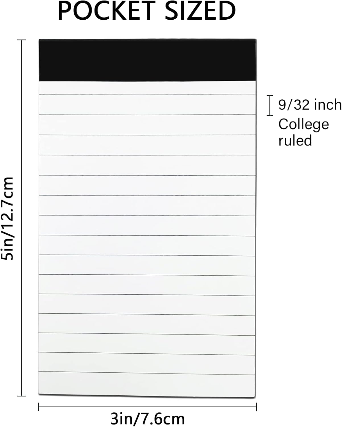8 Pcs Note Pads Refills 3 x 5 inches Memo Small Notebook Writing Pads with 30 Sheets Each Pad College Ruled Lined Paper NotePads White