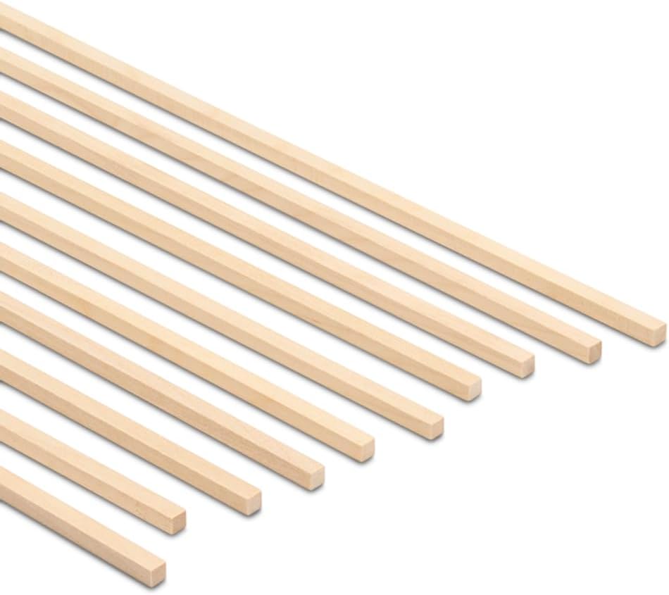 DIY Wooden Square Dowel Rod 3/16-inch x 36 Pack of 100 Hobby Wood Sticks for Crafts, Wood Trim & Architecture Model Making, by Woodpeckers