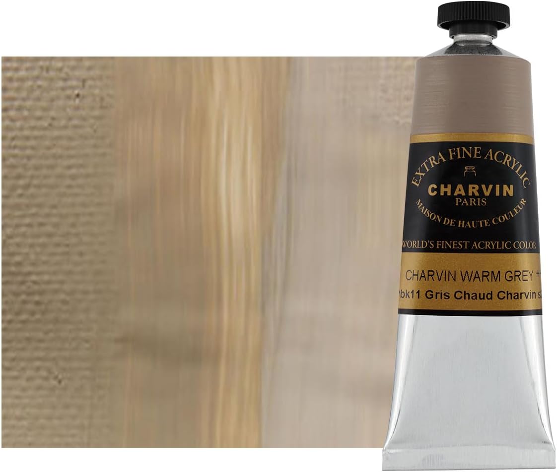 Charvin Extra Fine Professional Acrylic Paint - Charvin Warm Grey, 60ml Tube, Triple-Milled, Lightfast Pigments, Open Stock Artist Acrylic Paints in Nature-Inspired Hues