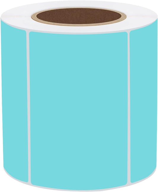 STARLIBOO 3x2 inch Color Direct Thermal Label Stickers for Shipping, Barcode, Address, Compatible with Rollo Label Printer & Zebra Desktop Printers (Lake Blue)