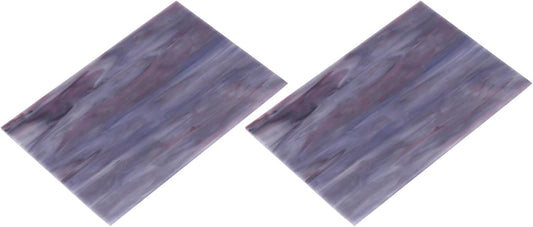 MECCANIXITY 2 Pcs Stained Glass Sheet Mosaic Tile 7.9 Inch x 5.9 Inch Dark Purple Stained Glass Sheets for Crafts DIY Art Project