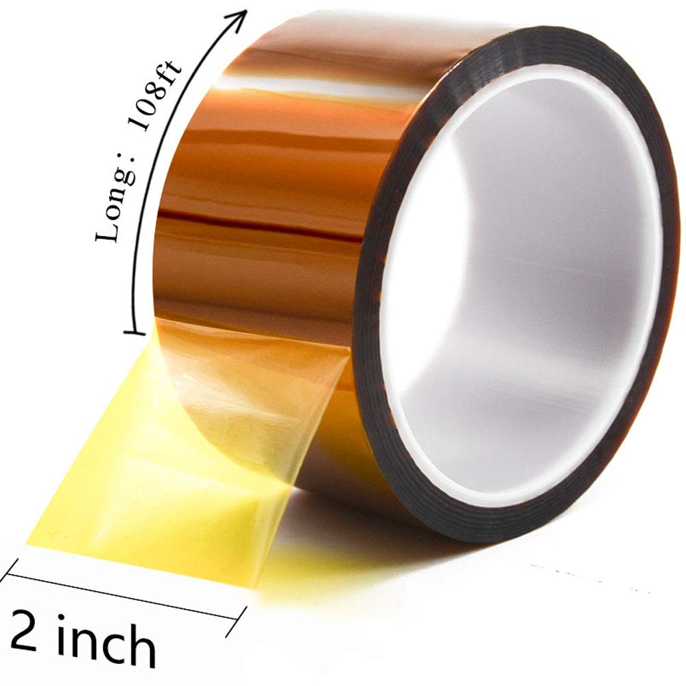 MYJOR brand High temperature tissue paper tape, used to protect CPU and 3D printer work surface, PCB circuit board professionals (2" x 108ft x 2)