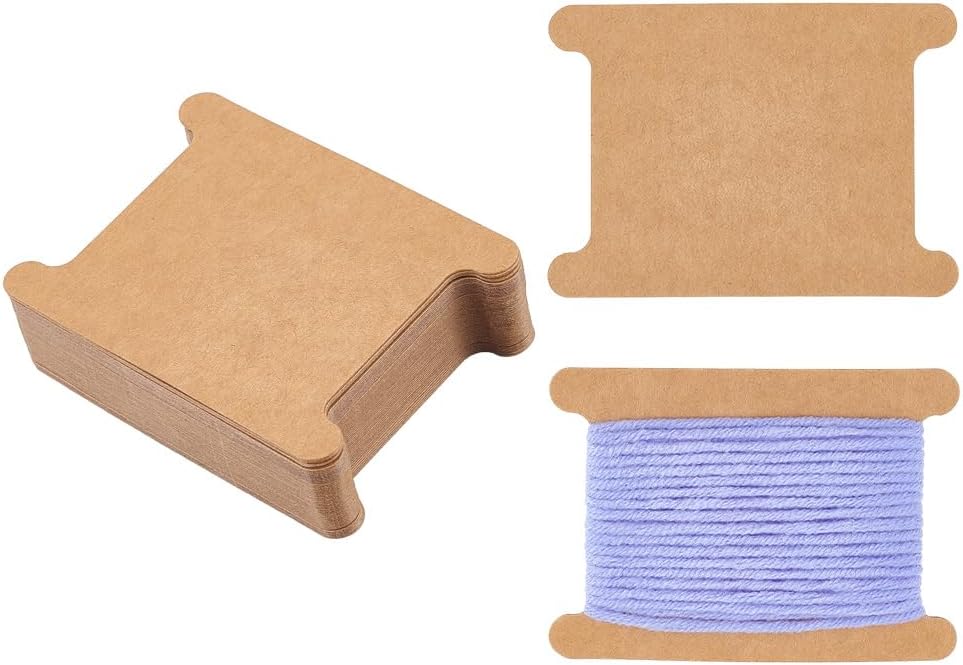 PH PandaHall 50pcs Ribbon Storage Ribbon Spools Organizer Embroidery Floss Bibbon for Thread Holder Empty Cardboard Yarn Bobbin for Cotton Thread Cross Stitch Craft DIY Sewing 3.5x2.5 Inch