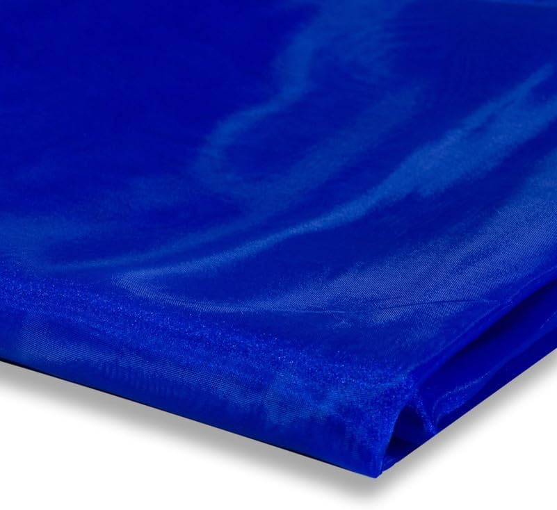 Fynite Royal Blue Organza Fabric by The Yard | 1 Yard Long | 44" Wide | Bridal Soft Sheer Organza Tulle for DIY Wedding Dress Fashion Craft Decorations