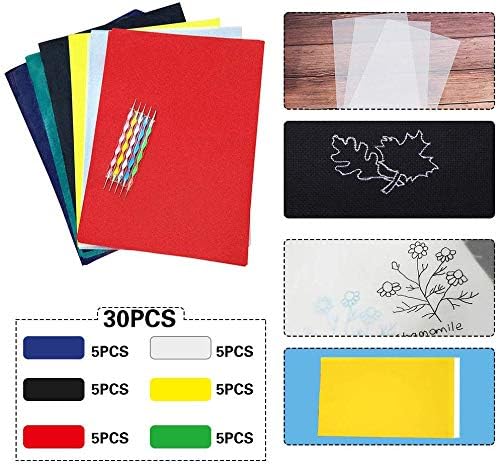30 Sheets Carbon Transfer Paper,Tracing Paper Carbon Graphite Copy Paper with 5 Pieces Embossing Styluses Stylus Dotting Tools for Wood,Paper,Canvas and Other Art Surfaces 8.3 x 11.7 inches(6 Colors)
