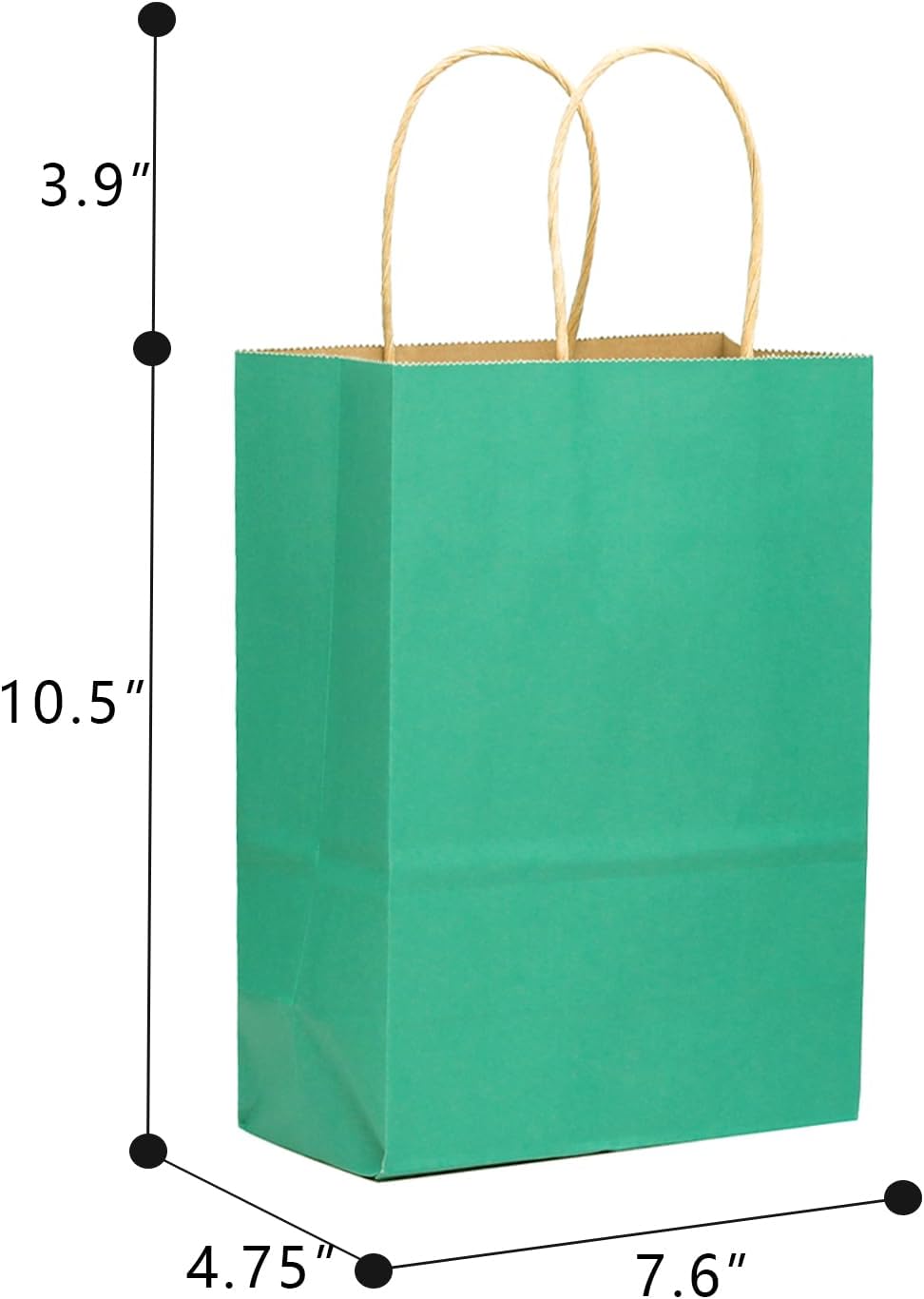 qiqee 32-Packs Mint Green Paper Gift Bags with Handles Bulk 7.6"x4.75"x10.5" Medium Size Gift Bags Multiple Uses