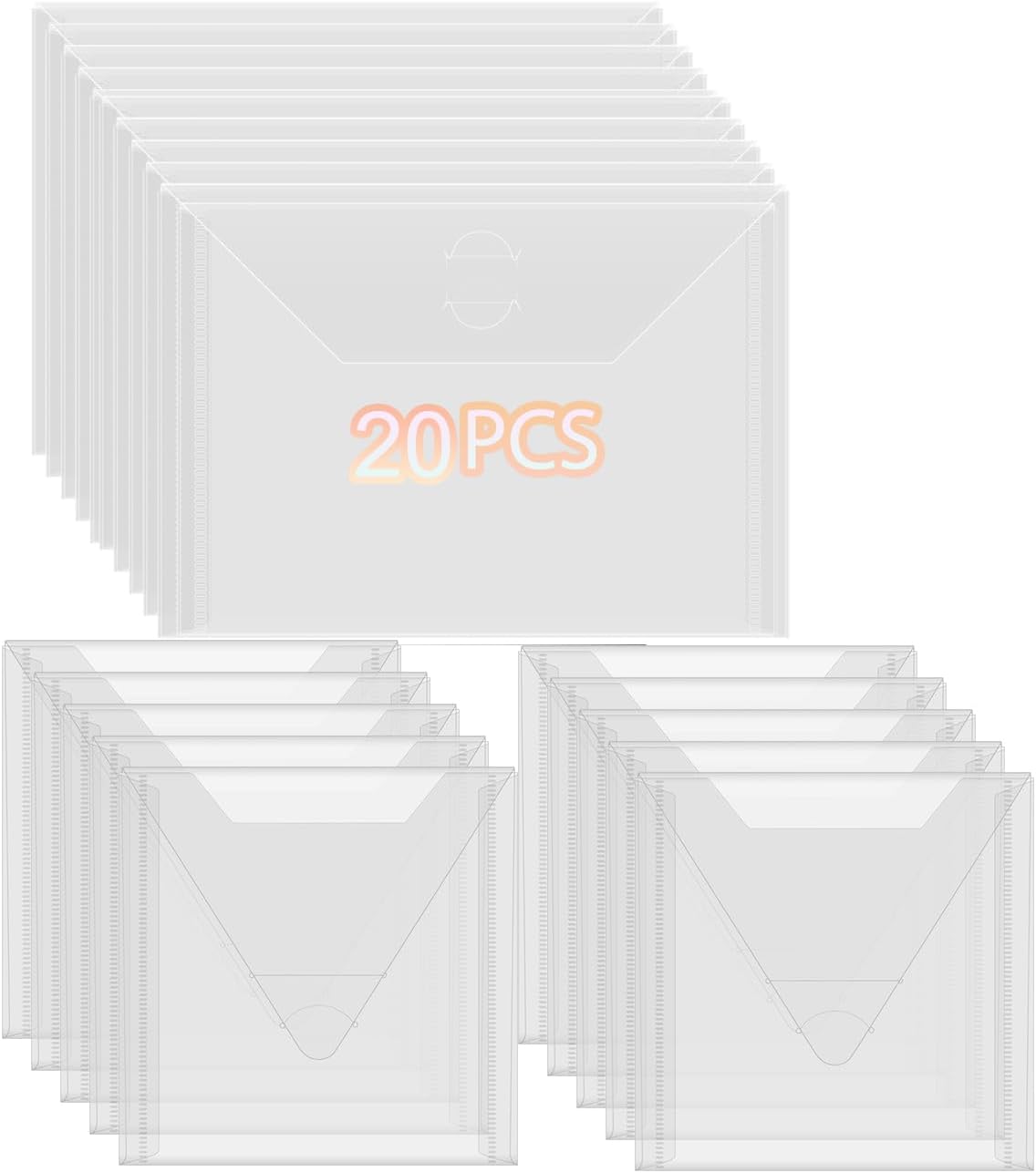 20 Pcs Stamp & Die Storage Pockets Resealable Clear Plastic Seal Bags Storage Case for Cutting Dies Stencil Album Stamp Crafts for DIY Scrapbooking Paper Card Craft Cutting Dies Storage