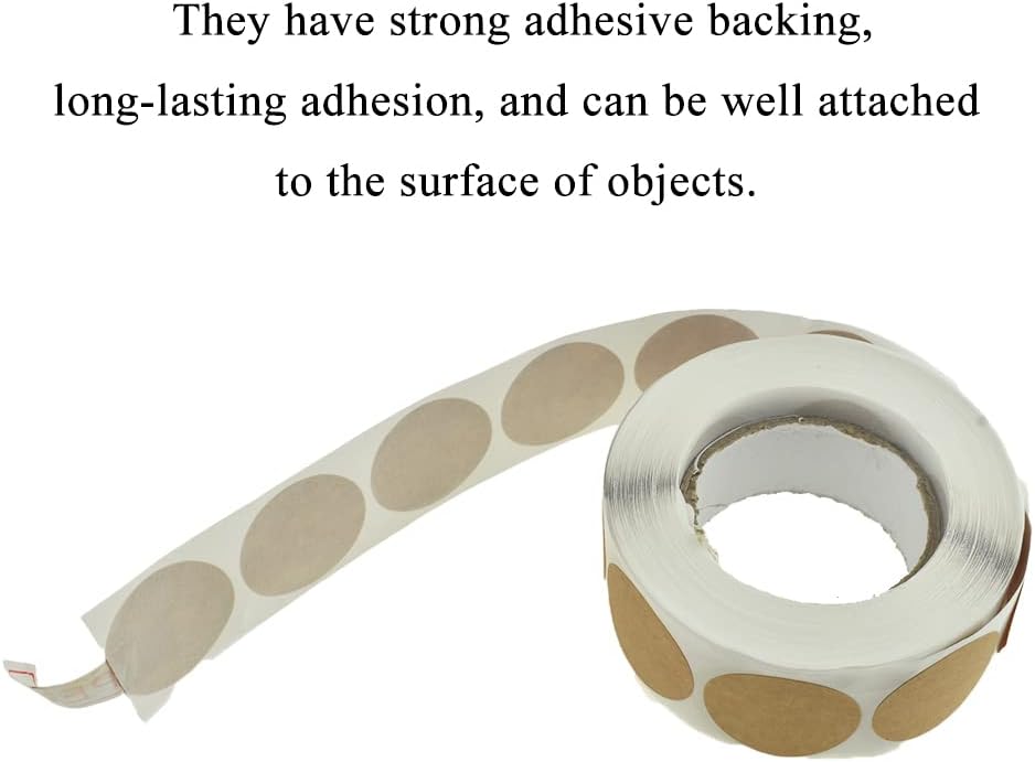 HAHIYO 1-Inch 500Pcs Natural Brown Kraft Round Label Roll - Blank Adhesive Sticker to Write On for Jar, Canning, Price Tag, Store Organizing