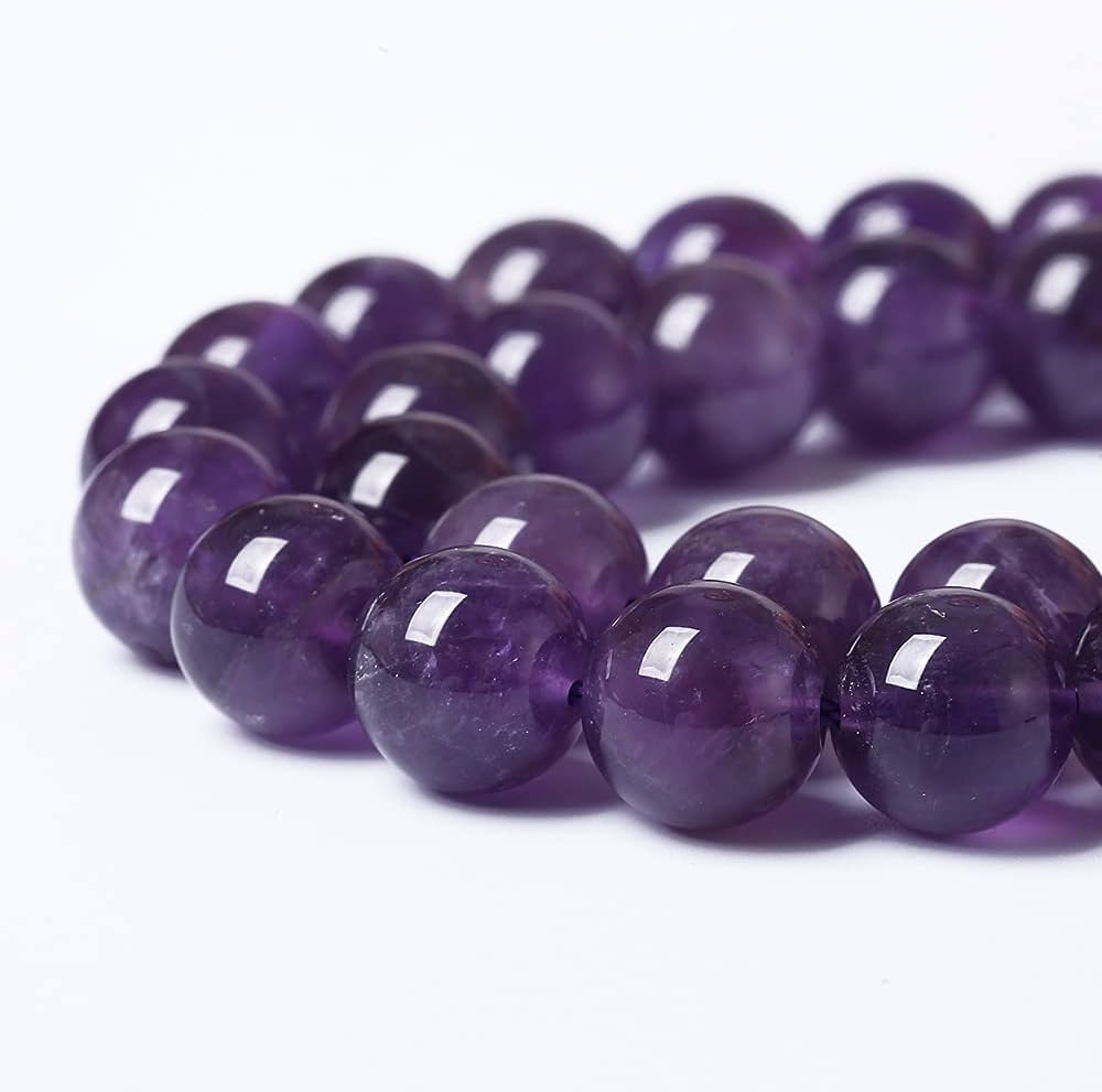 8mm 45pcs Natural Amethyst AAAAA Purple Crystal Quartz Beads Gemstones Round Stone Beads for Jewelry Making DIY Women's Bracelet Necklace Earrings