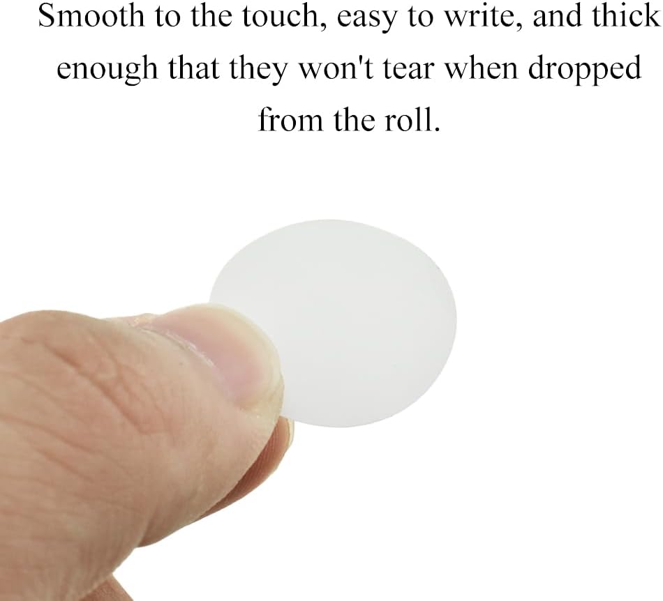 HAHIYO 1Inch 500Pcs White Kraft Label Sticker Roll - Round, Blank, Permanent Adhesive Dot Sticker for Jar, Canning, Price Tag, Store Organizing