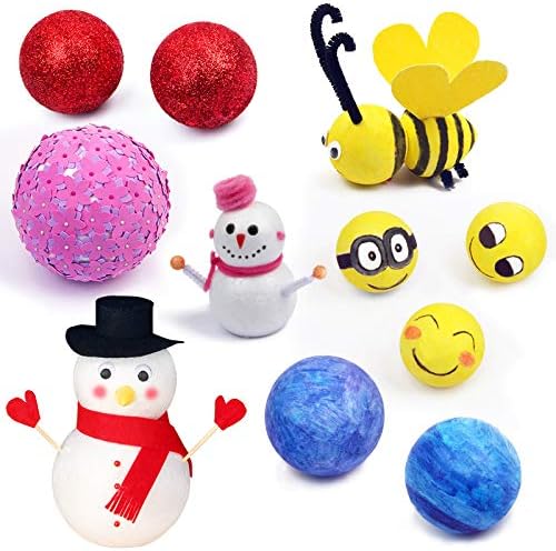 Crafare Craft Foam Balls 6 Inch 2 Pack White Polystyrene Ball for Holiday Crafts Making and School Projects Decoration