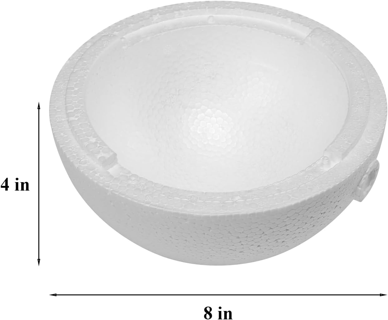 Crafjie 2PCS 8 Inchs Hollow Half Foam Balls Hollow Dome Polystyrene Balls Craft Hollow Ball for DIY Crafts Arts Round Balls with Artist Painting Supplies and DIY Home Craft Project（White）