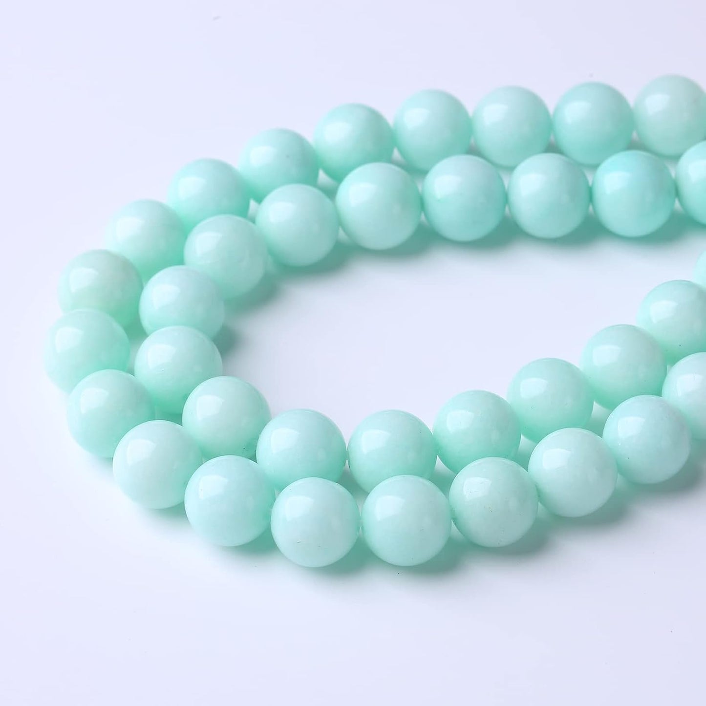 90PCS 4MM Amazonite Blue Jade Natural Gemstone Round Stone Beads for Jewelry Making DIY Energy Stone Healing Power Bracelet 15"