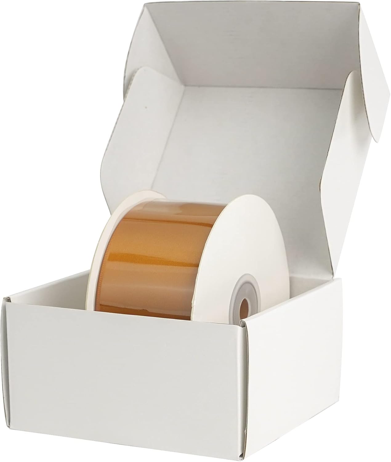 HUIHUANG Copper Satin Ribbon 2 Inch Wide Double Face for Flower Bouquet Wrap, Silk-Like for Crafts, Gift Wrapping, Wedding Bridal Holiday Decor, Bows Making - 25 Yards/Roll