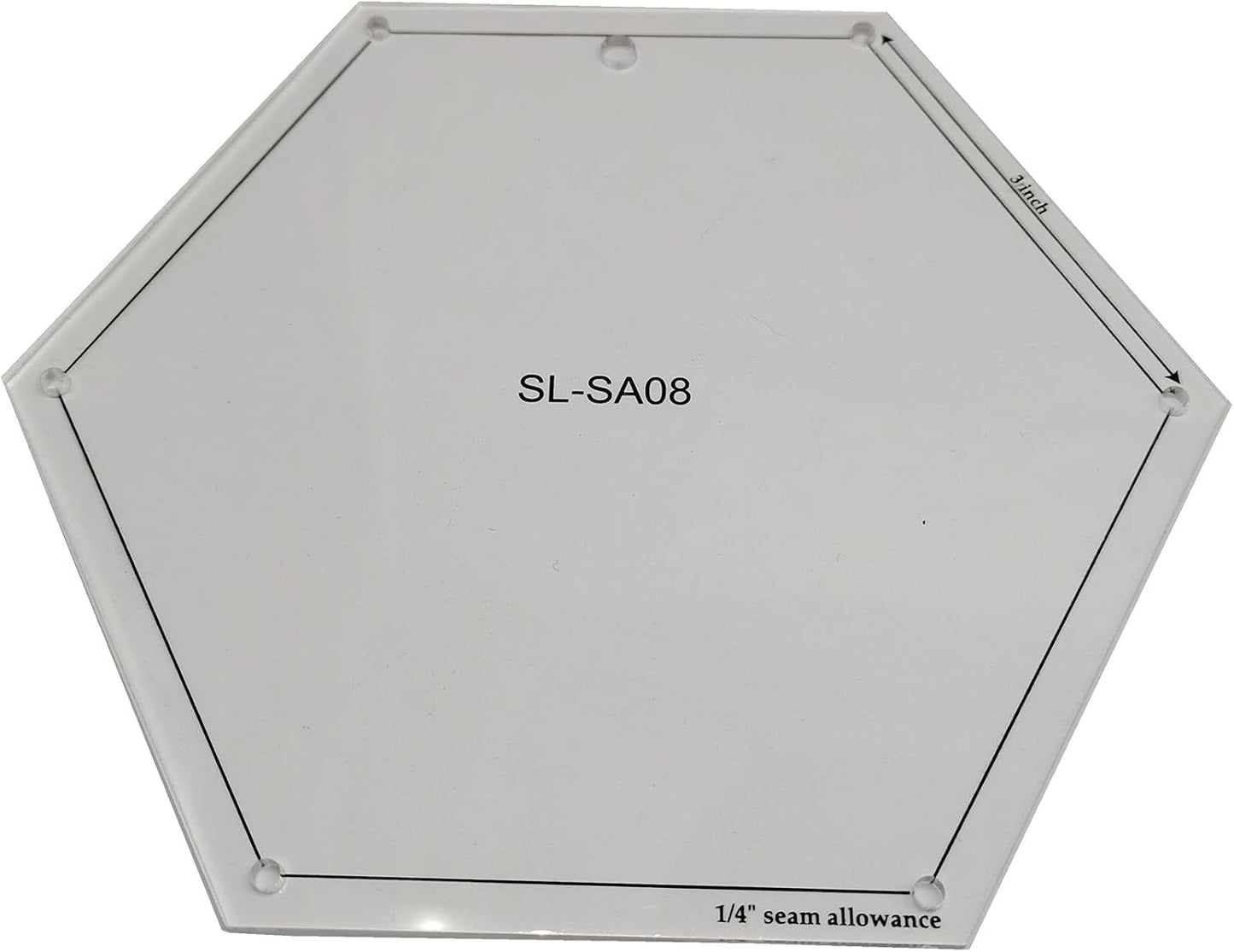 HONEYSEW 1/4" Seam Allowance Hexagon Template Set for Quilting 8 Size Sewing Rulers