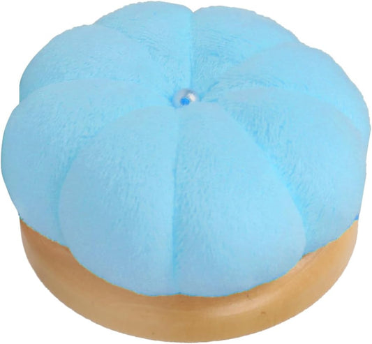 Hilltian Pin Cushion for Sewing, Wooden Base Sewing Pincushion with 100 Plastic Head Pins, Cute Pins Holder for Sewing Quilting, Light Green (Sky Blue)