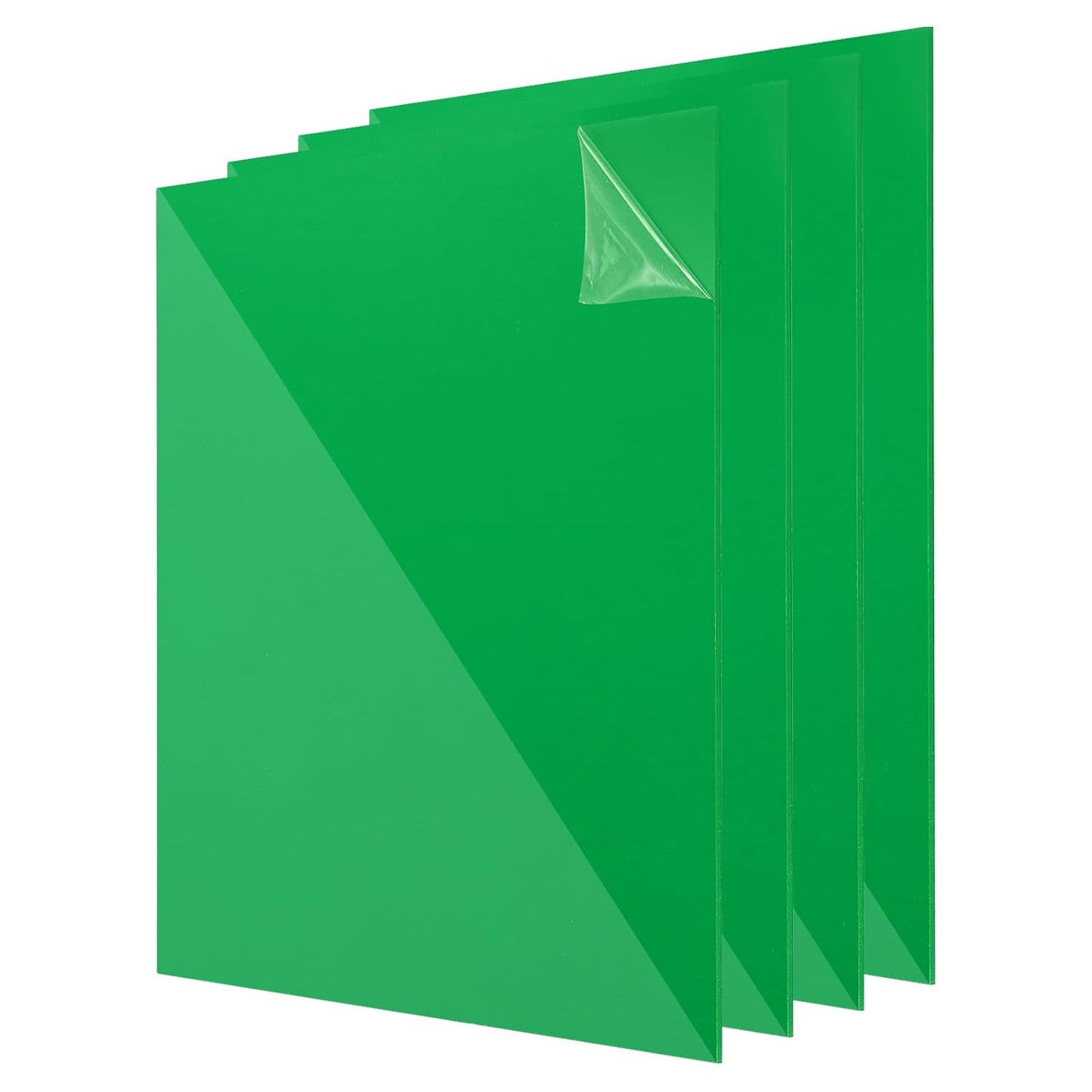 uxcell 4Pcs Acrylic Sheets 8x8 Inch Acrylic Panel 1/8 Inch-3mm Plastic Board for Picture Frames Sign Holders DIY Display Projects Craft, Clear Green