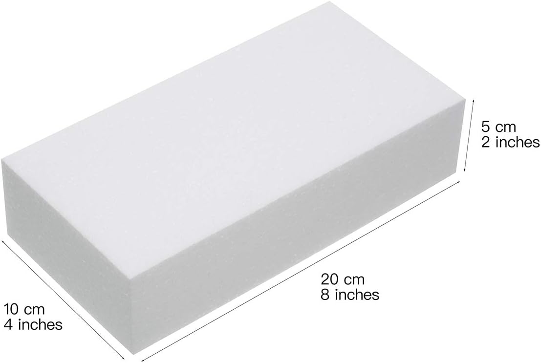 Crafare 8 Pack Craft Foam Blocks 8X4X2 Inch Polystyrene Brick Rectangle for Arts,School Modeling Projects Sculptures,Floral Arrangements,Party Table Centerpieces