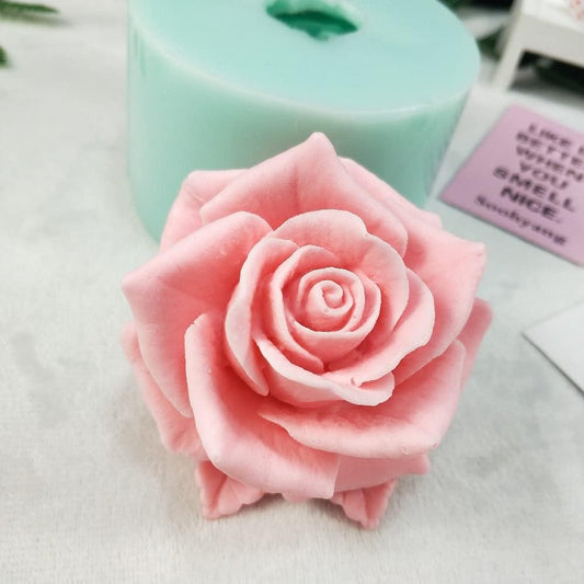 GreatMold 3D Blossom Rose Soap Mold Candle Mould Epoxy Resin Flower Crafts Silicone Molds Beautiful Rose Flower Wax Melt Cake Decoration Art Crafts Moulds