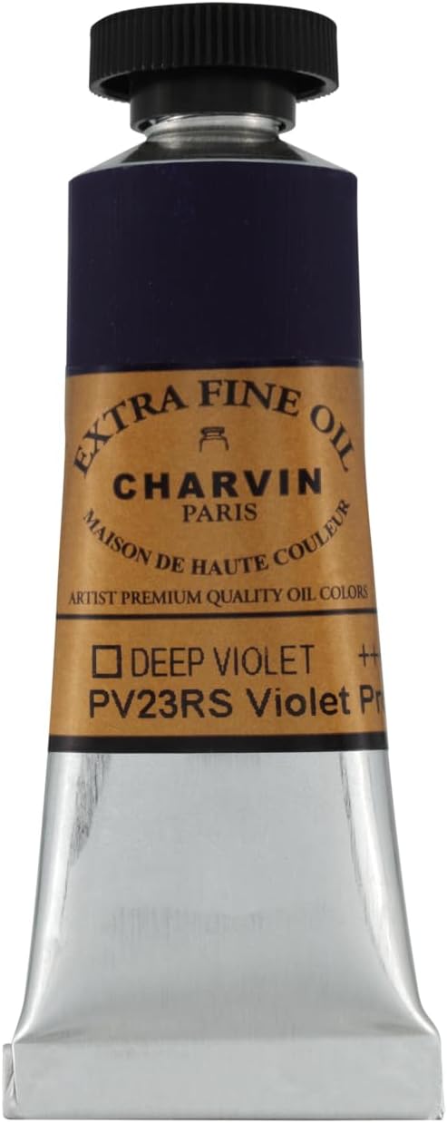 Charvin Extra Fine Oil Paint, Deep Violet 20 ml - Triple-Milled, Rich Texture, Poppy Oil-Based, Light-Fast, Handmade, Archival Quality