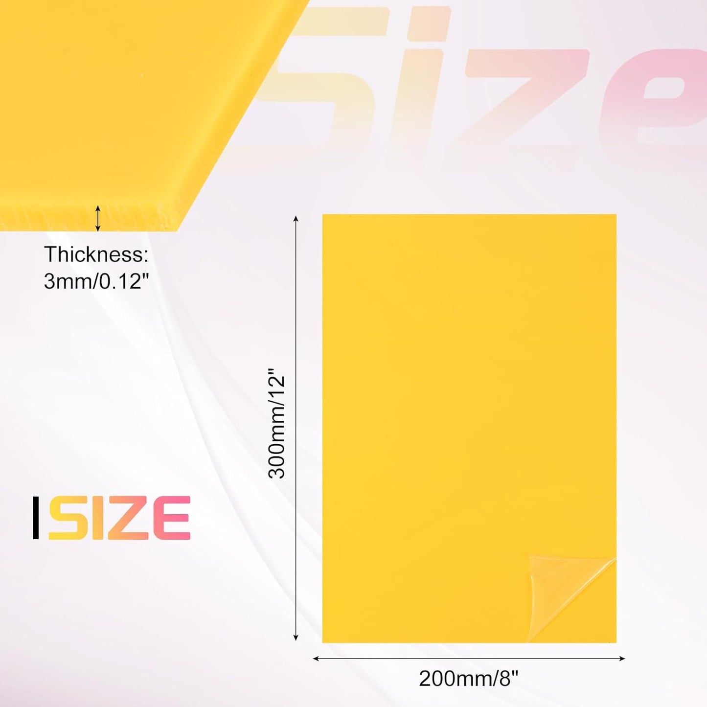 uxcell Acrylic Sheets 12x8 Inch Acrylic Panel 1/8 Inch-3mm Plastic Board for Picture Frames Sign Holders DIY Display Projects Craft, Yellow