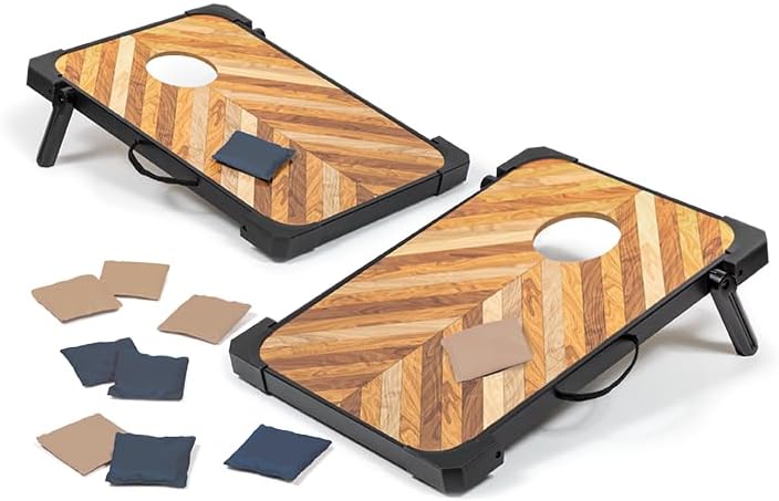 EastPoint 3-in-1 Bean Bag Toss, Tic Tac Toss, Ring Toss Game Set