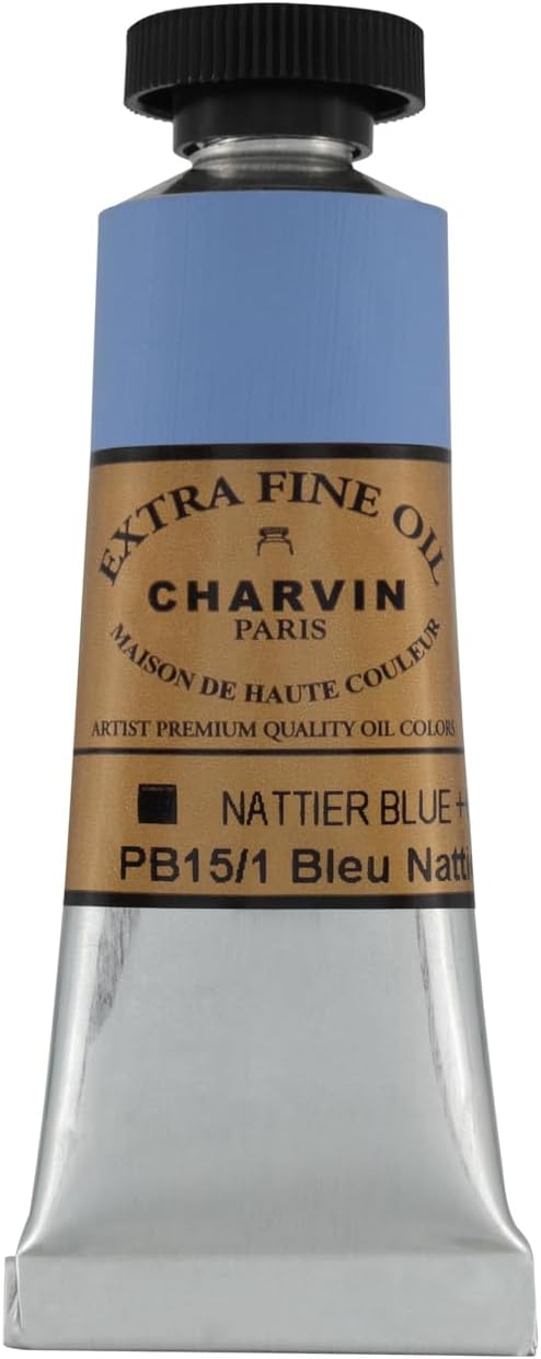 Charvin Extra Fine Oil Paint, Nattier Blue 20 ml - Triple-Milled, Rich Texture, Poppy Oil-Based, Light-Fast, Handmade, Archival Quality