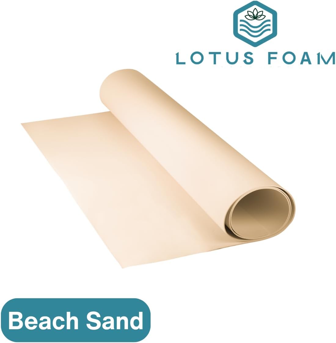 LotusFoam Large 3mm EVA Foam Sheet - 44"x 85" High Density Foam 130 kg/m3 for Cosplay, Costumes, Crafts, Flooring, Outdoor Use - 35 Colors (Beach Sand) - Beach Sand