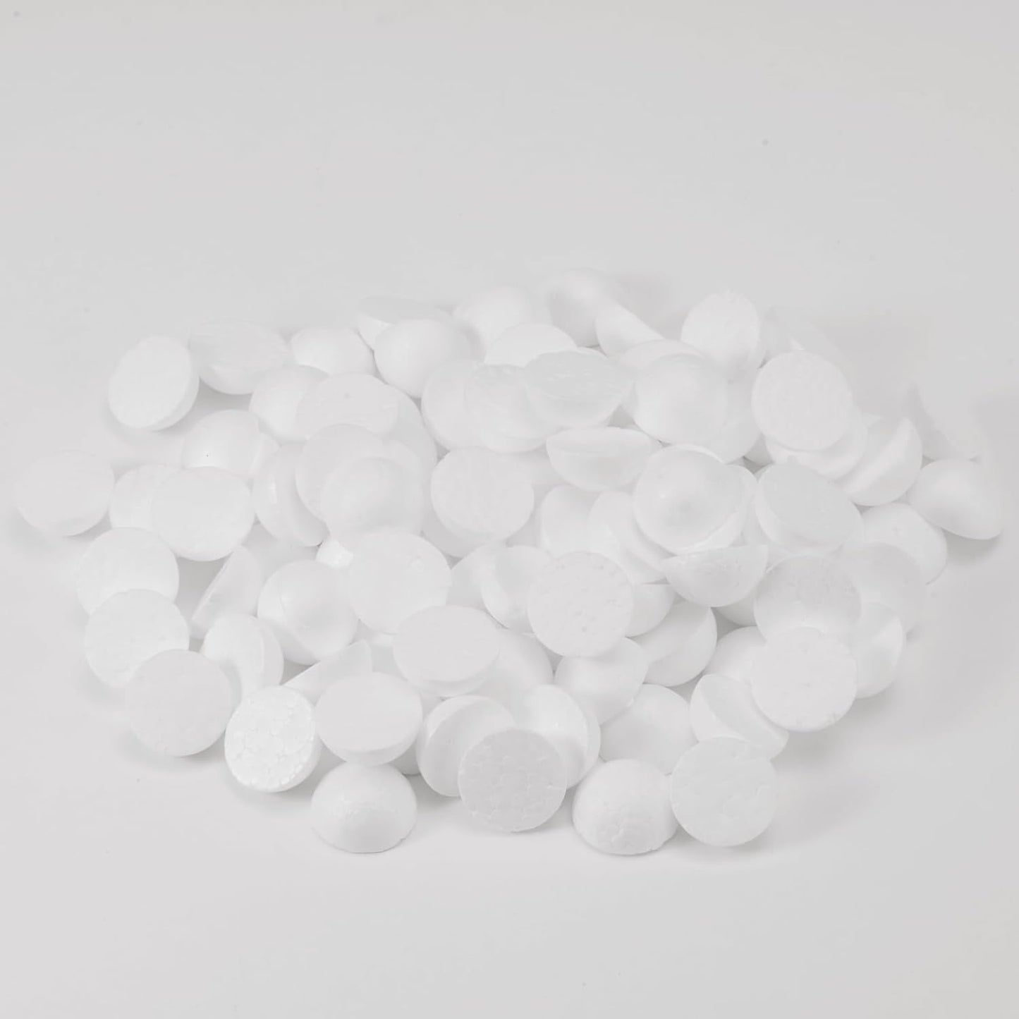 Crafjie 150PCS 1 Inchs Half Foam Balls White Half Round Polystyrene Foam Balls Craft Supplies Hemispherical Christmas Craft Ballfor DIY Home Craft Project and Art Decoration