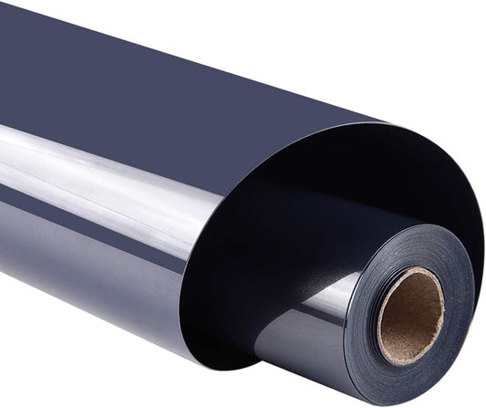 Guangyintong Navy Blue Heat Transfer Vinyl Rolls, 12" x 8ft - Iron On Vinyl for T-Shirts, Glossy Surface, Easy to Cut & Weed