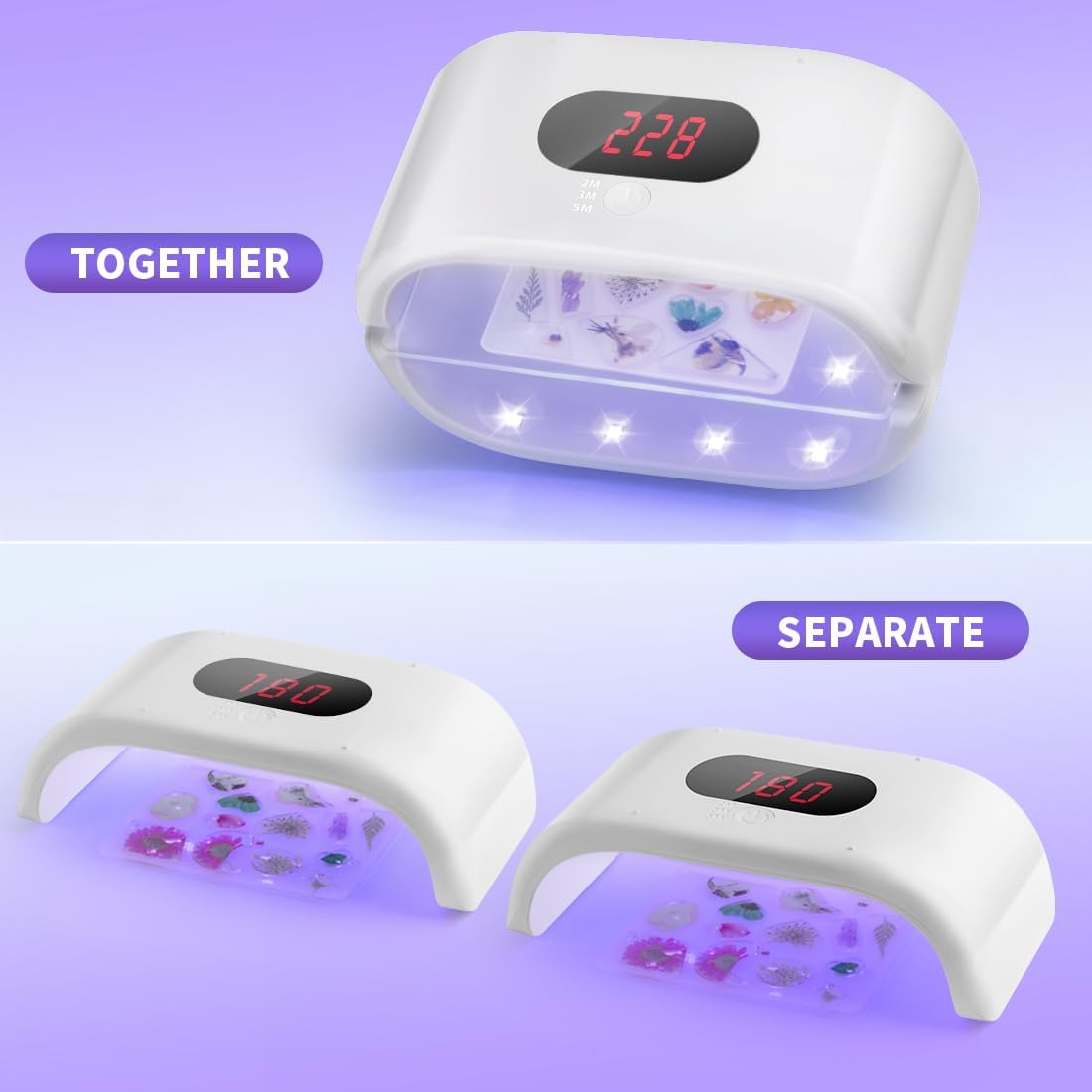 UV Light for Resin, 36W Double Side Fast Curing UV Resin Light with Adjustable Time Setting Portable Foldable Small UV Lamp