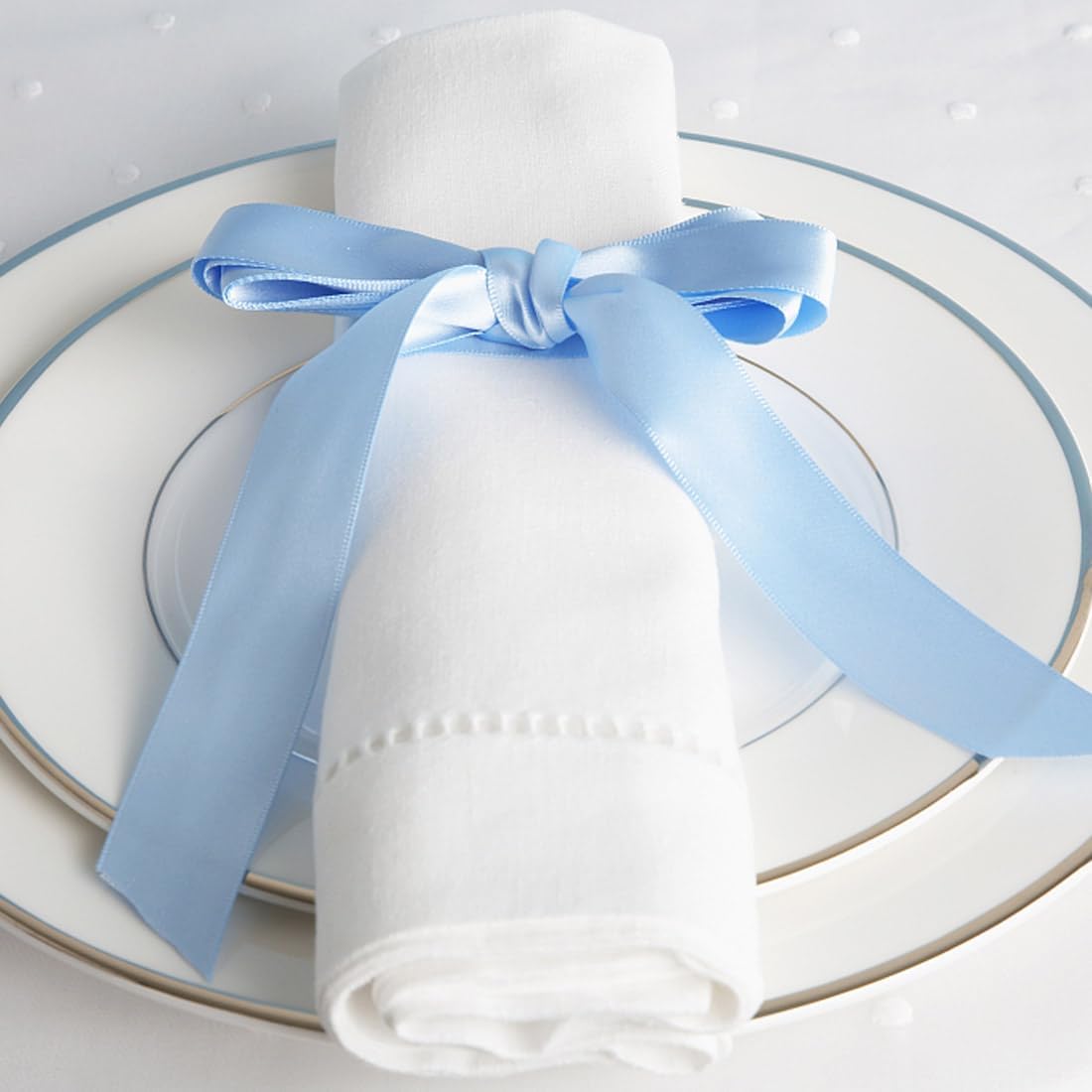 1" Width x 100 Yards Satin Ribbon, Light Blue Ribbon Perfect for DIY Craft, Bows, Gift Wrapping, Flower Bouquet, Valentine's Day, Christmas and Party Decoration