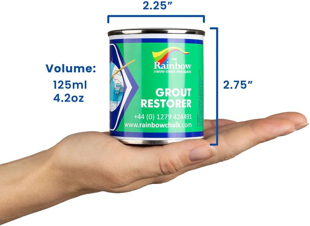 Grout Pen Beige Grout Paint: Waterproof Tile Paint Grout Refresh Restorer for Floor, Kitchen & Bathroom Shower Tiles - Beige - Can Size for Larger Projects - 125ml (4.2oz)