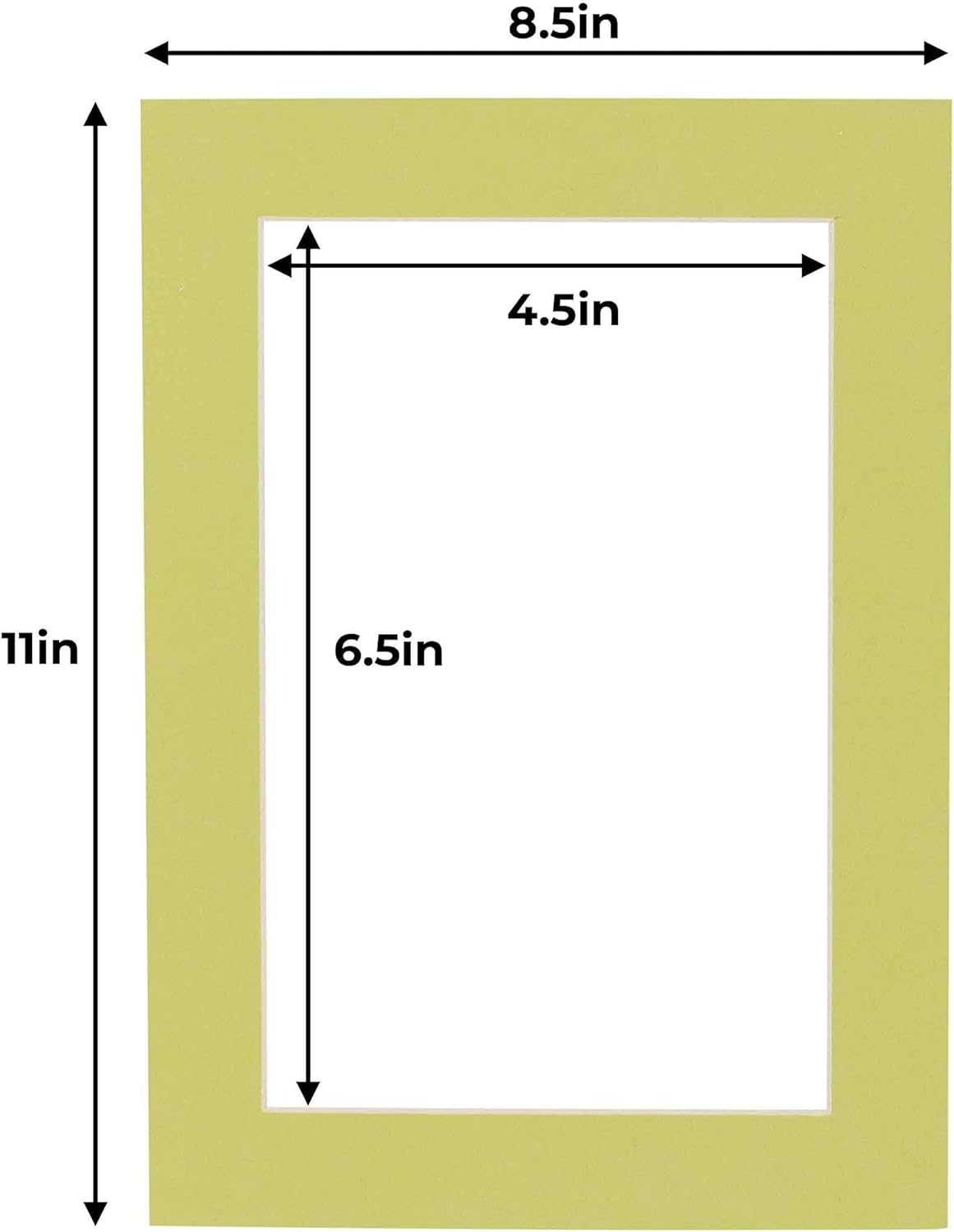 5x7 Mat for 8.5x11 Frame - Precut Mat Board Acid-Free Pistachio Green 5x7 Photo Matte For a 8.5x11 Picture Frame, Premium Matboard for Family Photos, Show Kits, Art, Picture Framing, Pack of 25 Mats