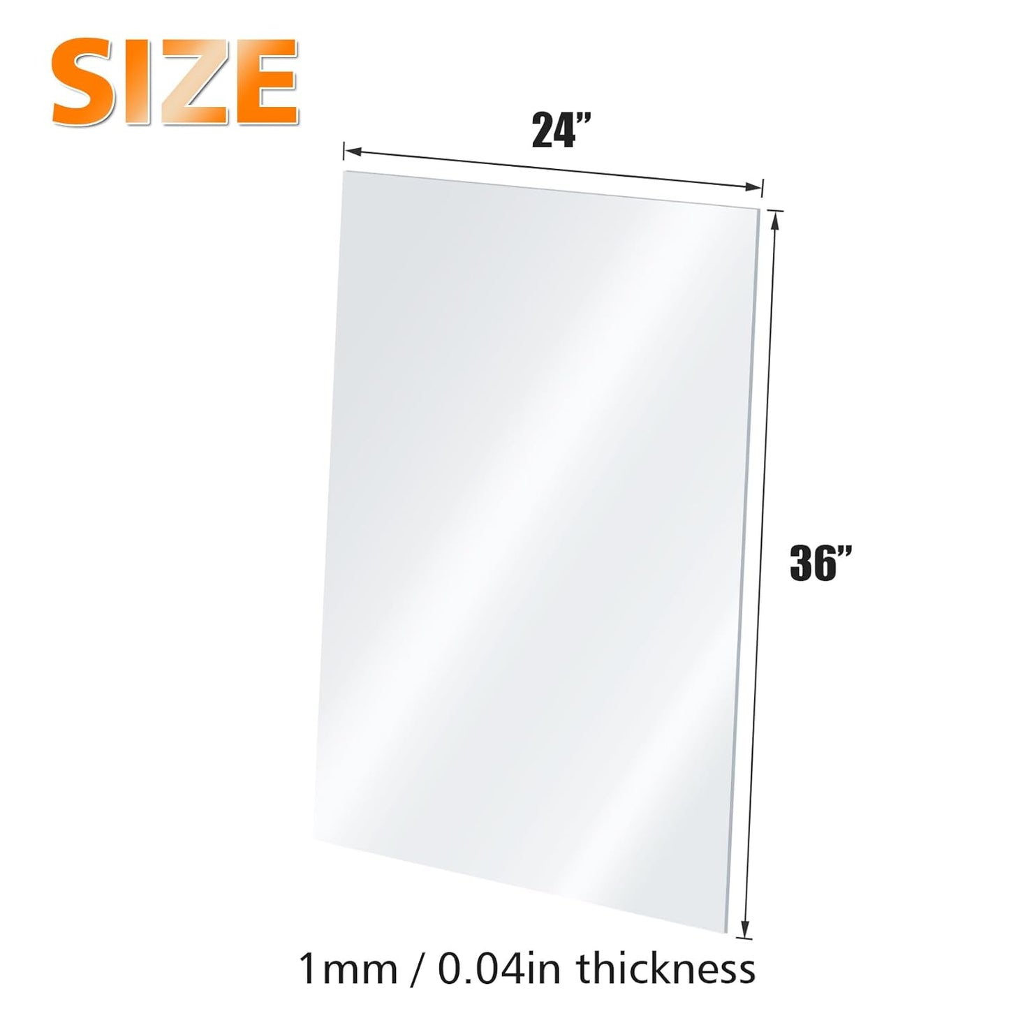 Egofine Plexiglass Sheets Acrylic Sheets 6 Pack of 24x36’’ 0.04 Thick Clear Plastic Cast Transparent Plexi Glass for Crafting Projects, Replacement Picture Frame Glass, DIY Display, Easy to Cut