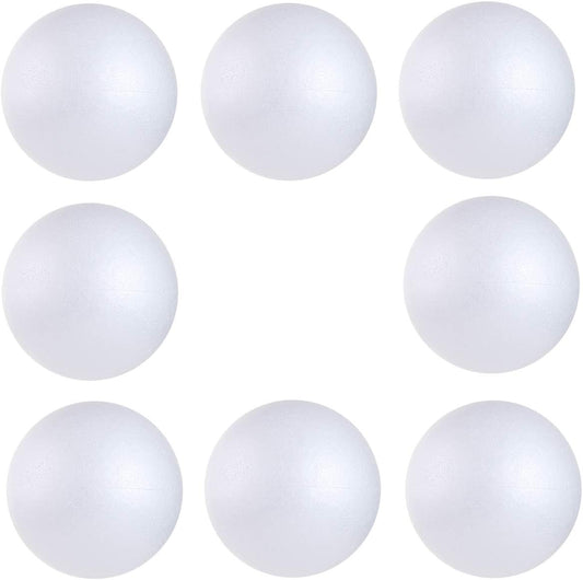 8PCS 4 Inch White Foam Balls Polystyrene Craft Balls Foam Balls for Easter Art Craft Household School Projects and Christmas Party Decorations