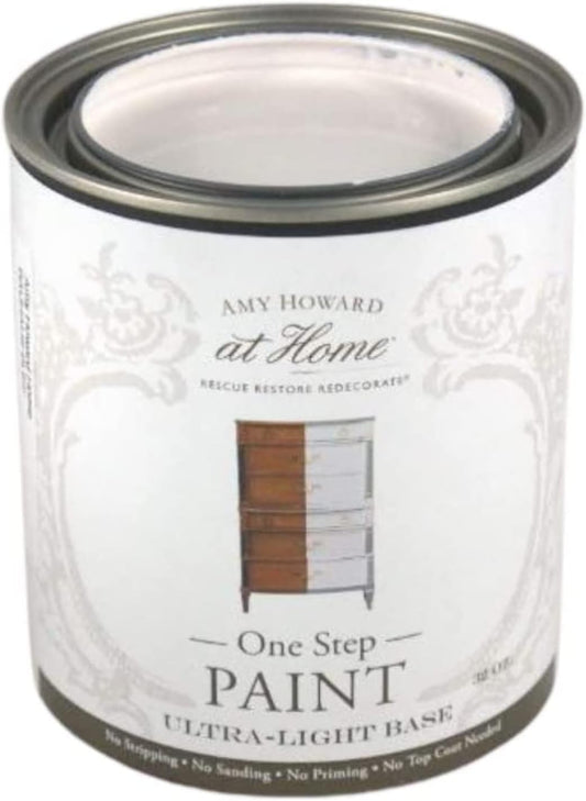 AMY HOWARD AT HOME Chalk-Based One Step Paint for Furniture, Cabinetry, Decor, Finish, and More | No Stripping, Sanding, or Priming | Ultra-Light Base | 16 Ounce | Ballet White