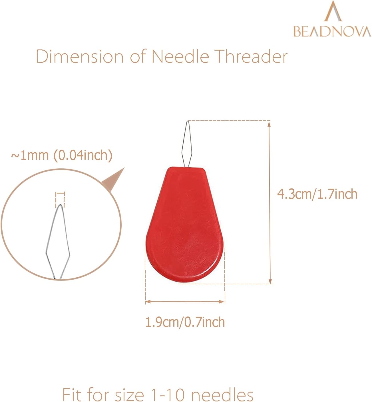BEADNOVA Needle Threaders 20pcs Plastic Sewing Needle Threader for Sewing Small Eye Embroidery Craft Knitting Quilting (20pcs, Mix Colors)