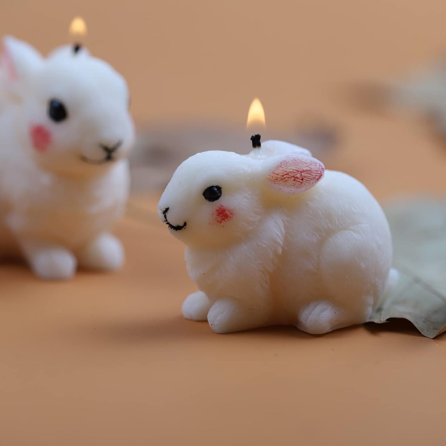 2 Pack Hairy Rabbit Silicone Mold for Candle, Resin, Soap - 3D Animal Decorative Mold for Candle Making