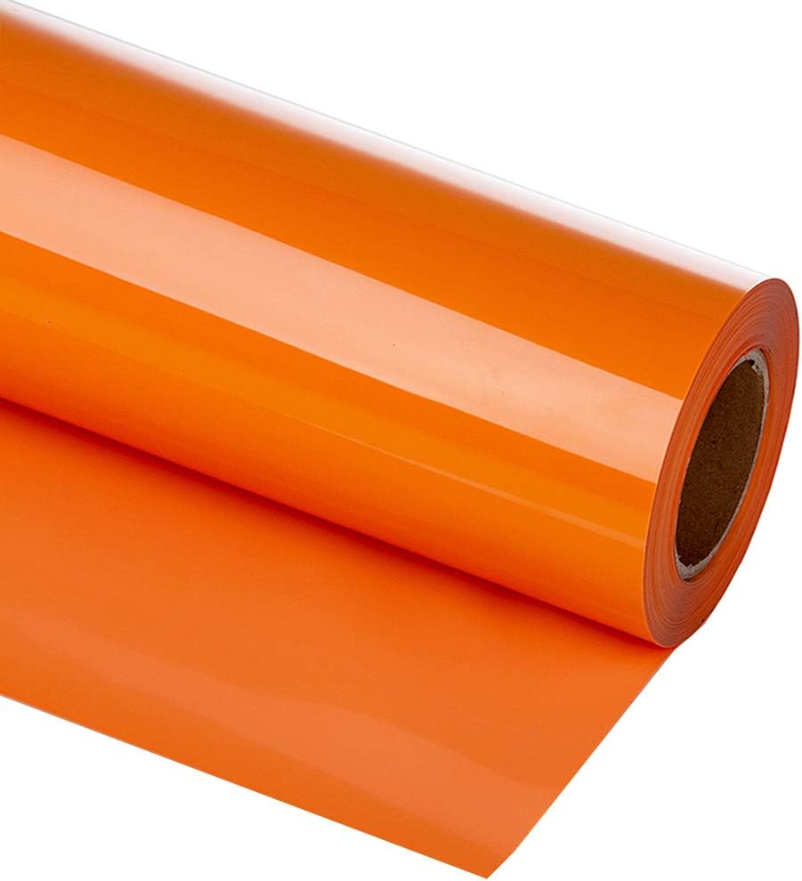 guangyintong Heat Transfer Vinyl Orange HTV Rolls, 12" x 10ft Orange Iron on Vinyl for T-Shirts, Matte Surface Orange HTV Vinyl for All Cutter Machine Easy to Cut & Weed for Heat Vinyl DIY Design