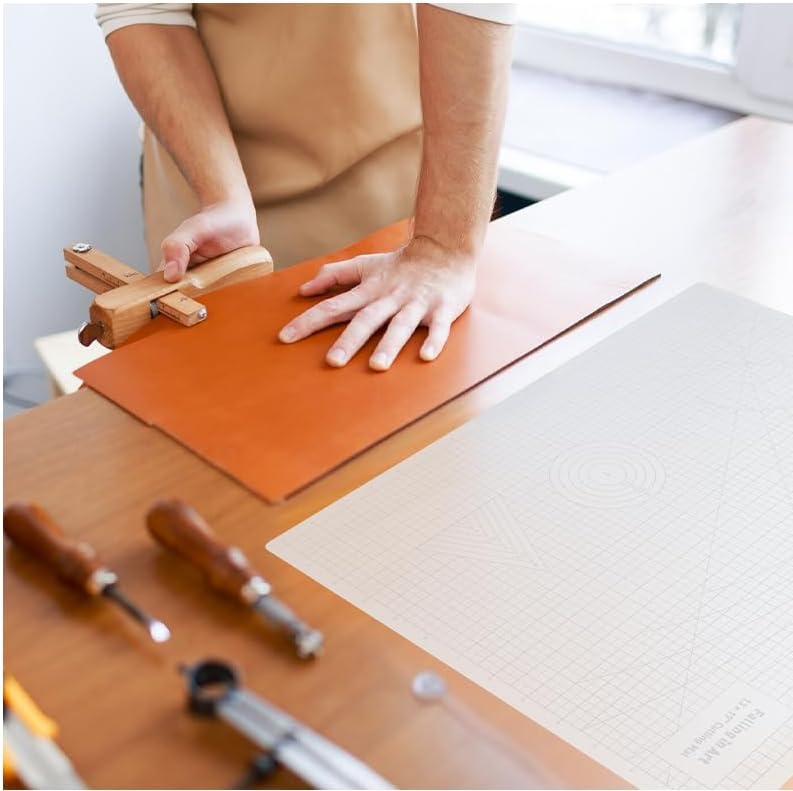 Falling in Art Self Healing Cutting Mat, 9x12" Cutting Mats for Sewing, Double-sided 5-Ply Fabric Cutting Board for Crafting, Quilting and Sewing Projects, White