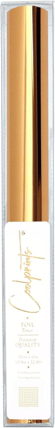 Coolprints Foil for Laminator and Laser Printer, Foil for Toner, Basic Colors, Roll of 12.6 Inches x 32.8 Feet (Copper)