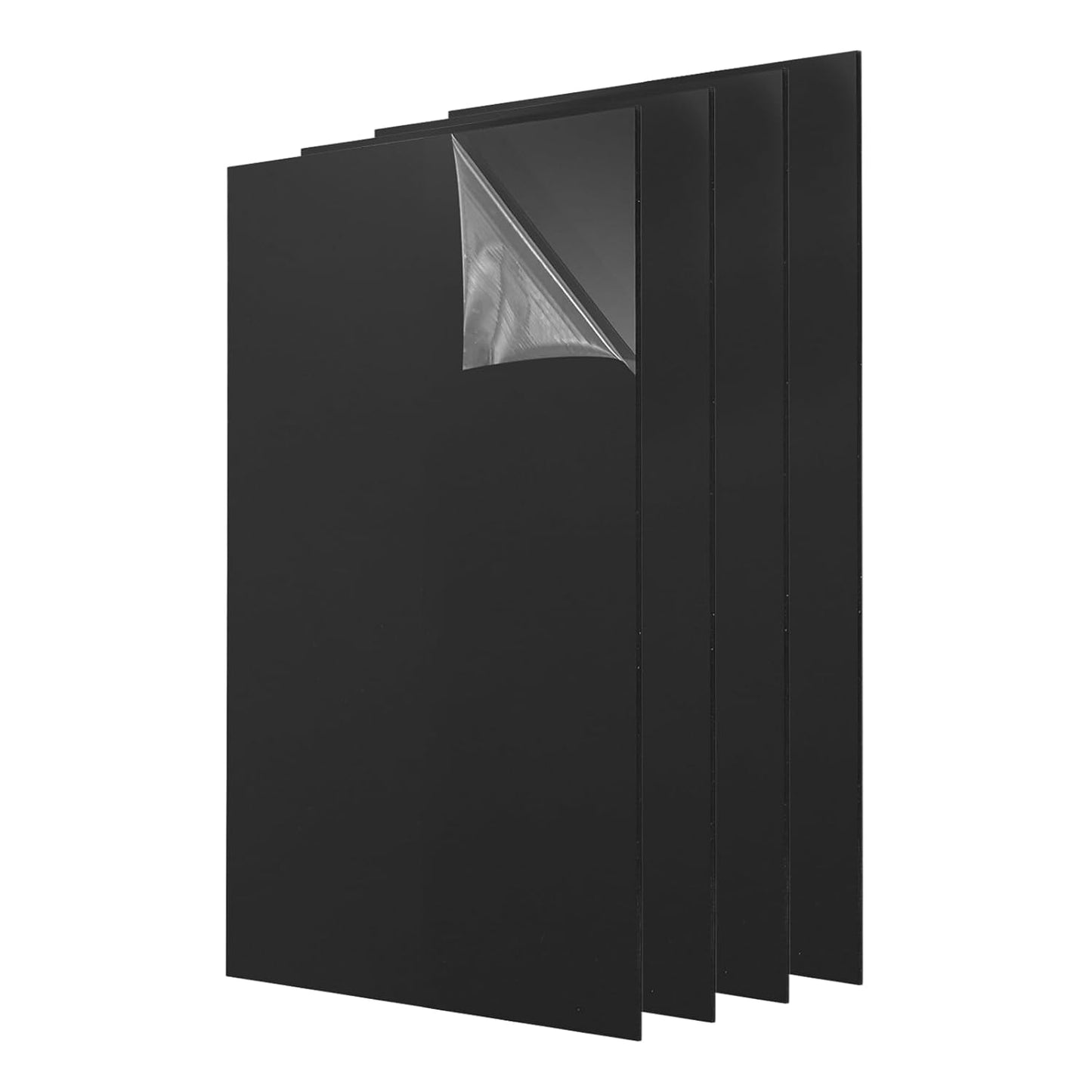 uxcell 4Pcs Acrylic Sheets 12x6 Inch Acrylic Panel 1/8 Inch-3mm Plastic Board for Picture Frames Sign Holders DIY Display Projects Craft, Black