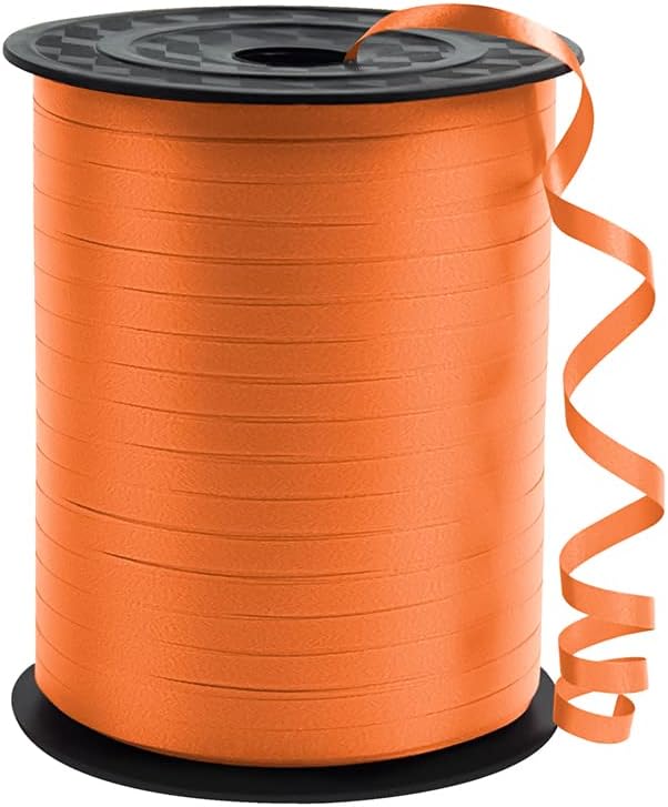 KMER LIFE Premium Orange Curling Ribbon, 1/5" Wide x 500 Yards Christmas Curling Ribbons for Gift Wrapping, Party Decoration, Balloon String, Ribbons for Florist Flower (1 Roll)