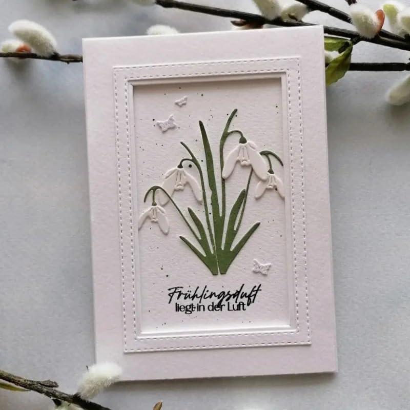 Lapoo Metal Cutting Die for Scrapbooking, 3D Backgrounds Frame New Cutting Dies DIY Album Card Making Decor Paper Craft Metal Die Cuts Party Wedding Decorations (Herbal A 2.8 x 2.5 in)