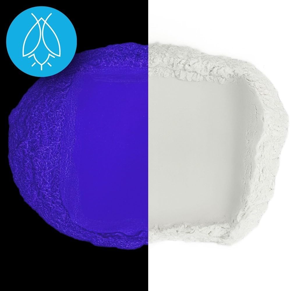 Glow in The Dark Pigment Powder - Neutral and Fluorescent Color for Art Painting, Fine Art, Nail Art Paint, and DIY Crafts - Long Lasting, 10+ Color Options - Neutral Dark Blue - (60 Grams/ 2.12 oz)