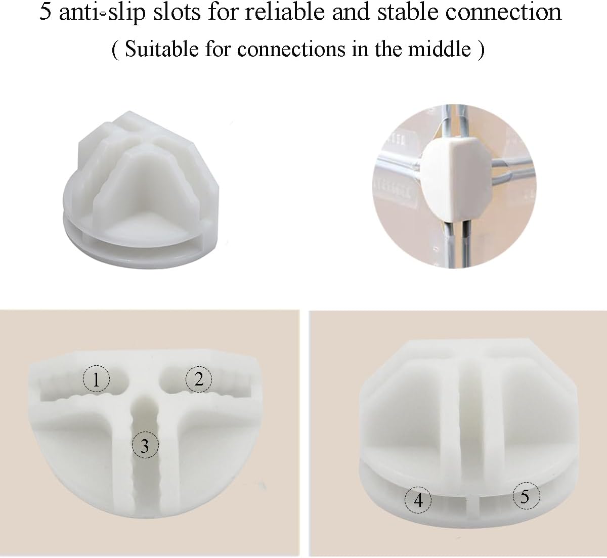 10Pcs Wire Cube Connectors, White Wire Cube Storage Connectors Half Buckle Wire Grid Cube Shelf Plastic Connectors for Wire Cube Storage Shelving Unit and Modular Closet Organizer, SATONBEYI