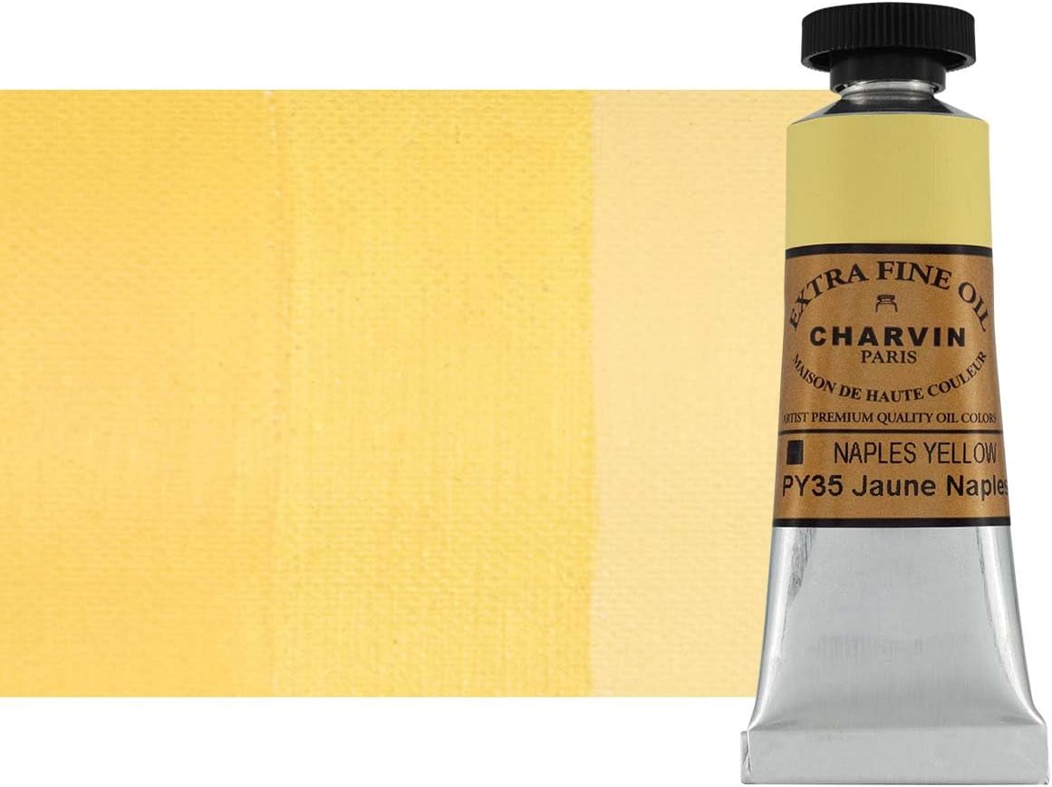 Charvin Extra Fine Oil Paint, Naples Yellow 20 mL - Triple-Milled, Rich Texture, Poppy Oil-Based, Light-Fast, Handmade, Archival Quality